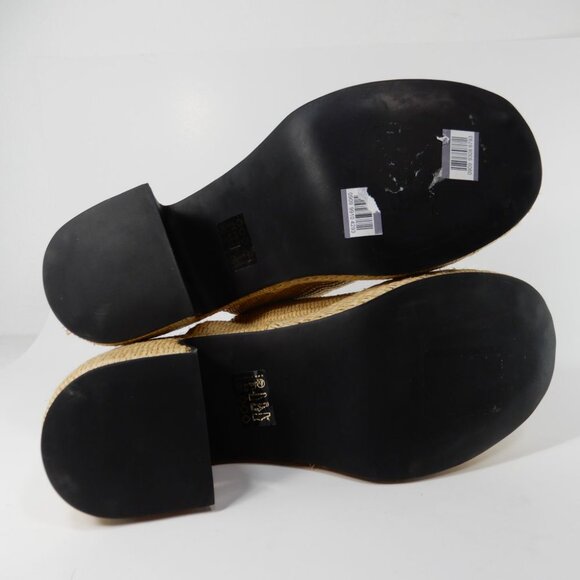 GANNI Butterfly Raffia Platform Mules Heeled Sandals Size 38 8 Natural NEW $425 - Picture 11 of 15